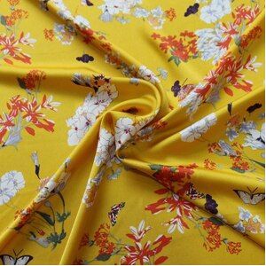 Bloemen Polyester Charmeuse Stof Jurk Kimono Materiaal Cr�êpe Satijn