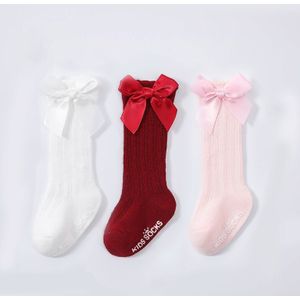 0-3 Jaar Zomer Dunne Mesh Lange Boog Cartoon Effen Kleur Baby Meisjes Katoenen Baby Sokken Baby accessoires Sokken Voor Meisje