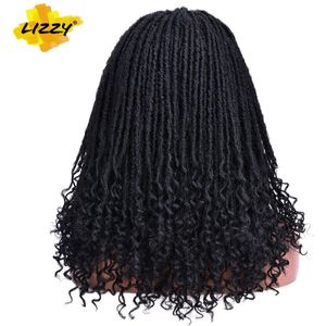 Godin Faux Locs Pruik Haak Twist Gevlochten Haar Pruiken Voor Zwarte Vrouwen Ombre Dreadlock Soul Godin Locs 14Inch Korte haar Lizzy