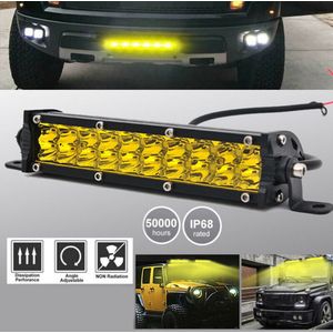 1 Pc 7-Inch Auto 4WD Vrachtwagen Led Mistlamp Bar Off-Road Rijden Lamp 60W geel 225*52*43 Mm Duurzaam Auto-onderdelen