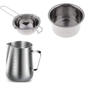 Boiler Lange Handvat Wax Melting Pot,Pitcher & Menglepel Kaars Zeep Maken, diy Geurkaars Hand Ambachtelijke Gereedschappen 3Pcs