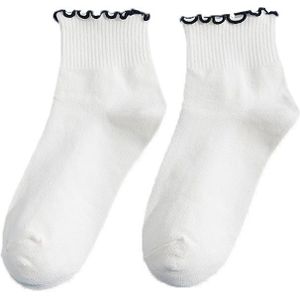 Vrouwen Sokken Rood Hart Prints Polka Dot Sokken Gestreept Wit Zwart Leuke Ruche Korte Sokken Katoen Ongedwongen Sok Dames Sox voor Meisjes