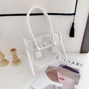 Transparant Wit Tote Jelly Bag Zomer Mode Vrouwen Handtas Hoge Capaciteit Strand Reistas