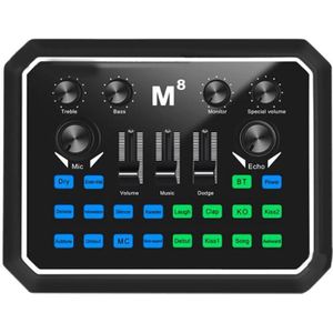 M8 Geluidskaart Digitale Geluidskaart Live Mixer Microfoon Mixer Is Geschikt Voor Apparatuur K Lied Opnemen Live Zingen