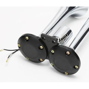 Dual Air Horn Compressor Kit Voor Vrachtwagens-Super Luid 150db 12 V/24 V Dc-Geschikt Voor vrachtwagens Suv Boten Trein (Zilver)
