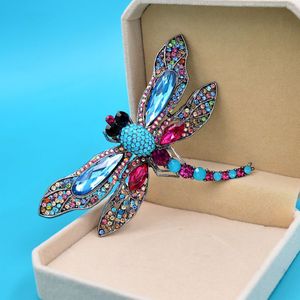 Cindy Xiang Strass Grote Dragonfly Broches Voor Vrouwen Vintage Jas Broche Pin Insect Sieraden 8 Kleuren Beschikbaar