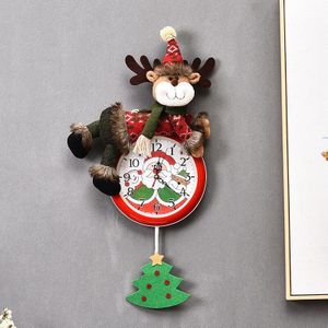 Kerst Wandklok Kerstman Sneeuwpop Herten Batterij Aangedreven Klok Xmas Festival Hanger Decoratie
