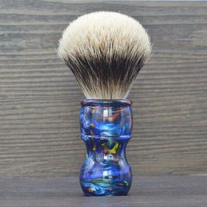 Dscosmetic 24Mm Galaxy Hars Handvat 2 Band Badger Scheerkwast Voor Man Scheren