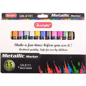 4/8/15/20Pcs Set 3.0Mm Metalen Kleur Olieverf Marker Pen Diy zwarte Kaart Keramische Ambachten Pen Schilderen Kunst Levert
