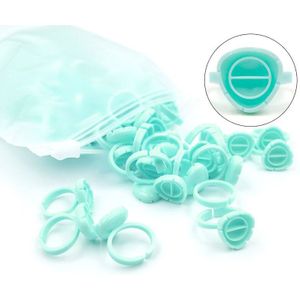 100Pcs Valse Wimpers Bloeiende Cups Ring Enten Fan Wimpers Snelle Bloei Zon Bloem Wimper Lijm Houder Makeup Tools