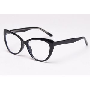 Kiekeboe Retro Cat Eye Zonnebril Voor Vrouwen Grote Frame Transparante Zwarte Vrouwelijke Brillen Prescription Clear Lens Decoratie