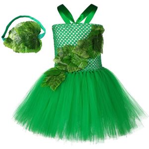 Halloween Cosplay Kostuums Poison Ivy Tutu Jurk Emerald Groene Fee Meisjes Verjaardagsfeestje Jurk Kind Fancy Dress Kids Carnaval