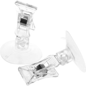 2 Stuks 47Mm Clear Plastic Muur Zuignap Clip Klem