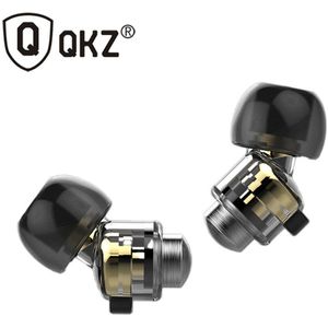 Qkz DM8 Oortelefoon In-Ear Dual Unit Koptelefoon Draad Met Microfoon Hifi Subwoofer Oortelefoon Oordopjes