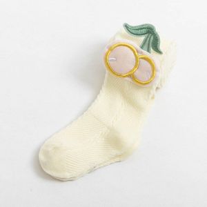 2022 Zomer Herfst Effen Kleur Peuter Kids Panty Cartoon Vruchten Meisjes Panty Dunne Mesh Anti-Muggen Kinderen Kousen