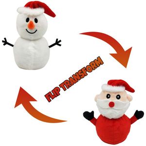 Mini Knuffel Dubbelzijdig Draagbare Omkeerbare Flip Simulatie Zachte Thuis Leuke Kerst Pop Grappige Sneeuwman Kids Kinderen