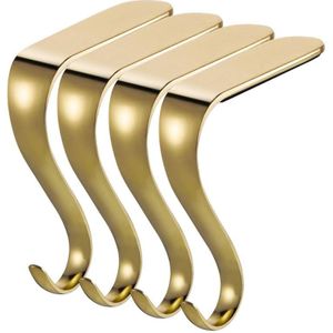 4 Stuks Kerst Haard Metalen Opknoping Haak Veiligheid Haak Kerst Socket Holder Hook Clip Voor Christmas Party Decoratie