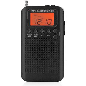 Digitale Display Pocket Radio Am Fm Radio Draagbare W/40Mm Driver Speaker Lichtgewicht Draagbare Muziek Element HRD-104