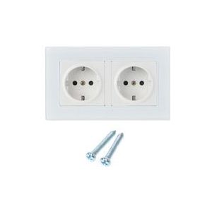 16A Stopcontact Dubbele Eu Standaard Wit Glas Panel Stopcontact Charger # RW1209