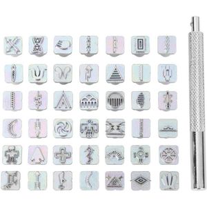 26 Pcs Hout Leer Ponsen Stempel Set Carbon Staal Metalen Alfabet Postzegels Metalen Alfabet Postzegels Thuis Craft Accessoires Brief