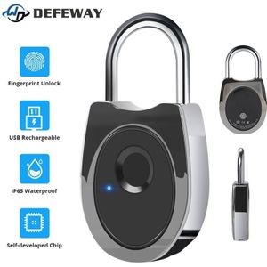 Usb Oplaadbare Smart Keyless Vingerafdruk Slot Waterdicht Anti-Diefstal Digitale Hangslot Quick Unlock Bagage Case Deurslot