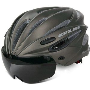 Gub K80 Plus Magnetische Goggle Rijden Helm Een Paar Grijze Lenzen Geïntegreerde Mountainbike Apparatuur Mtb Road Fiets helm