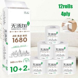 12 Roll 4-Ply Ultra Sterke Toiletpapier Roll Bad Badkamer Tissue Zachte Wit Voor Thuis FKU66