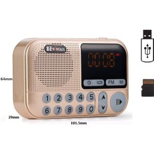 Pocket Radio Fm Radio Mini Draagbare Oplaadbare Radio Ontvanger Speaker Ondersteuning Usb Tf Card Muziek MP3 Speler