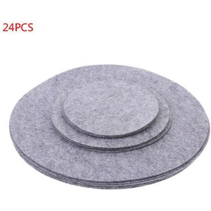 Set Van 24 Soft Vilt Plaat Verdelers 3 Maten Pan Separator Pads Kookgerei Bakvormen Pot Stapelen Protectors Schotel Kras Protectors