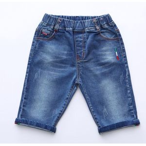 Baby Jongens Jeans Losse Stijl Dunne Jongen Zomer Kinderen Korte Broek Mid Elastische Taille Blauwe Kleur Voor Leeftijd 2 3 4 5 6 7 8 Jaar Tiener