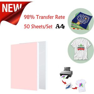 50 Stks/set A4 Printable Warmte Stof Transfer Papier Voor Diy Cup En Doek T-shirt Transfer Stoffen Afdrukken