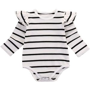 Katoen Pasgeboren Baby Baby Jongen Meisjes Kleding Tops Romper Lange Mouwen Katoenen Gestreepte Jumpsuit Kleding Outfits