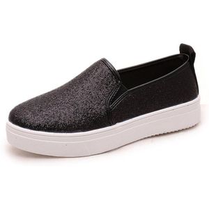 Vrouwen Lovertjes Slip Op Loafers Dikke Bodem Dames Platte Schoenen Lente Comfortabele Platform Flats Casual Footwear