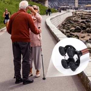 Roterende Vier-Hoek Kruk Base Rubber Vier-Legged Kruk Voet Pad Vervanging Crutch Tip Kruk Kruk Accessoires Voor lopen