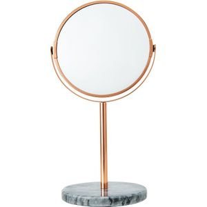 Luxe Marmeren Voet Rose Goud Spiegel Make-Up Spiegel Home Decor Cosmetische Dames Kantoor Slaapzaal Desktop Ronde Spiegel