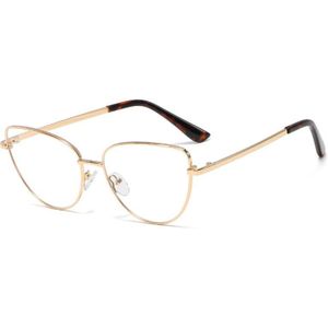 Kachawoo Vrouwen Prescription Bril Cat Eye Retro Zwarte Goud Metalen Brillen Optische Dames Accessoires Clear Lens