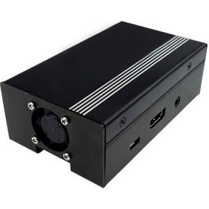 Zwart Aluminium Case met Ventilator Koeling Shell voor Raspberry Pi 3 Compatibel met Raspberry 2 B +