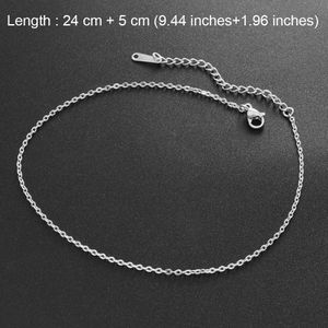 Anniyo Lengte 24Cm + 5Cm Enkelband Voor Vrouwen Meisjes Goud Kleur En Zilver Kleur Dunne Kettingen Ankleband Sieraden voet Ketting #201321