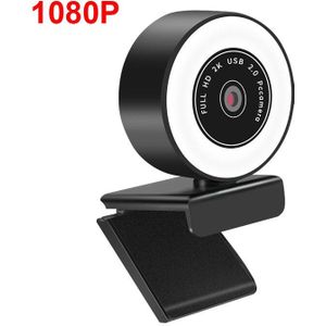 Computer Camera Webcam 1080P 2K Webcam Autofocus Hd Full Licht Webcam Met Microfoon Led Licht Camera voor Laptop Pc Desktop