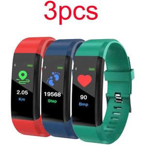 3 Pc Smart Polsband Mannen Fitness Activiteit Tracker Bluetooth Smart Horloge Hartslagmeter Waterdicht Kids Armband