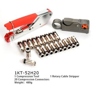 Coaxiale Kabel Handleiding Krimptang Set Kit Voor F Connector RG59 RG6 Coax Kabel Crimper Met Draad Strippen Tang set