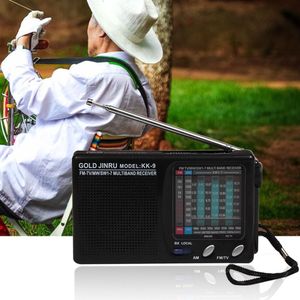 KK-9 Zwart Duurzaam Draadloze Radio Am/Fm Mini Home Mono Kanaals Hoge Gevoeligheid Kortegolf Draagbare Volledige Band Speakers Classic