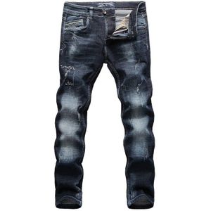 Stijl Mannen Jeans Mode Streetwear Blauw Kleur Slim Fit Knoppen Klassieke Jeans Mannen Broek