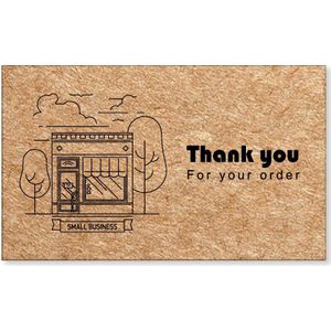 30Pcs Dank U Voor Uw Bestelling Kaarten Kraftpapier Bedankt Wenskaart Waardering Cardstock Voor Kleine Ondernemers Verkopers