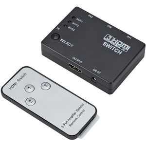 Grwibeou 3 In 1 Out Switcher 3 Poort Hub Box Auto Switch 3X1 Hdmi Splitter 1080 P Hd 1.4 Met Afstandsbediening Voor Hdtv XBOX360 PS3
