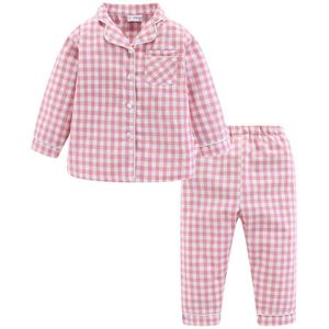 Mudkingdom Peuter Jongens Meisjes Pyjama Sets Plaid Katoen Lange Mouwen Homewear
