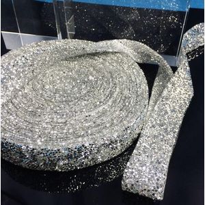 DIY steentjes trim, kristal zilveren bruiloft accessoires decoratie, 80/lot, breedte 3 cm, clear/clear ab vele kleuren craft banding