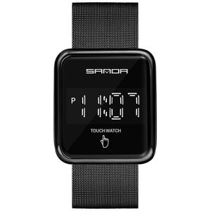 Sanda Mode Mannen Led Display Vierkante Touch Screen Digitale Horloges Waterdicht Outdoor Sport Horloge Voor Relogio Masculino