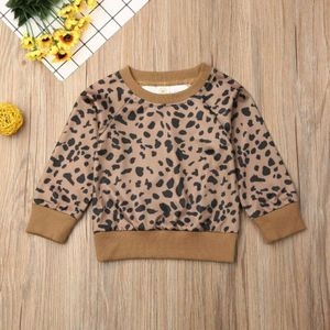 0-24M Pasgeboren Kid Baby Meisjes Jongen Sweatshirt Herfst Lente Warm Lange Mouwen Leopard Gedrukt Tops Casual Sweatshirt crew Neck Tops