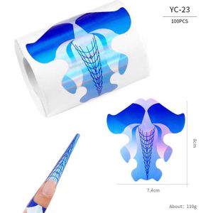 100 stuks nagelvormen voor Franse nagels tips verlenging, UV gel gebouw zelfklevende papieren mallen stencil